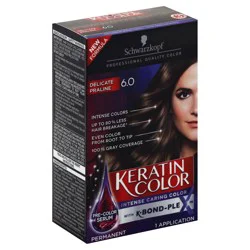 Schwarzkopf Permanent Hair Color, 6.0 Delicate Praline, 1 Application - Professionally Inspired Permanent Hair Dye, for up to 80% Less Breakage vs Untreated Hair and up to 100% Gray Coverage