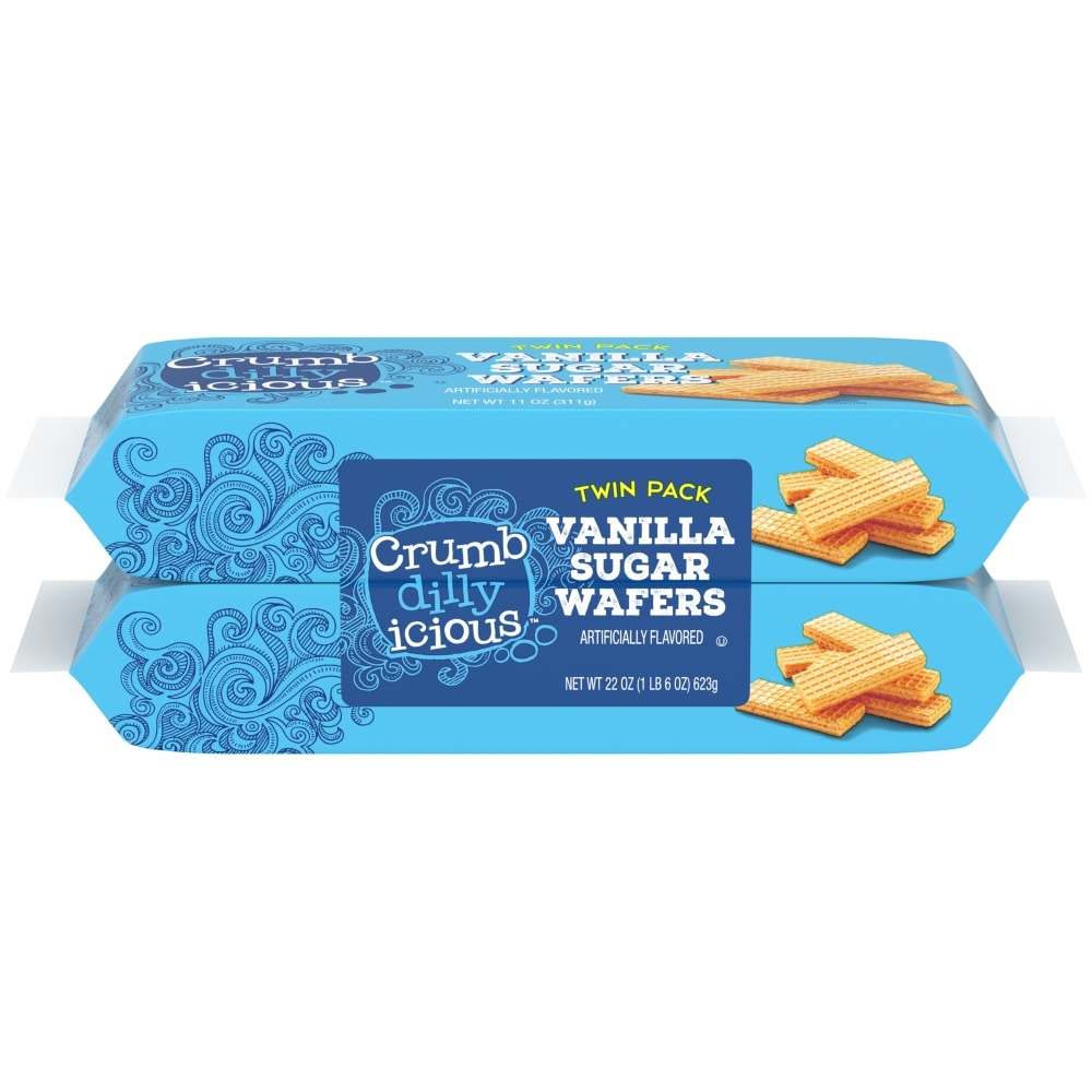 slide 1 of 1, Crumbdillyicious Vanilla Sugar Wafers Twin Pack, 22 oz