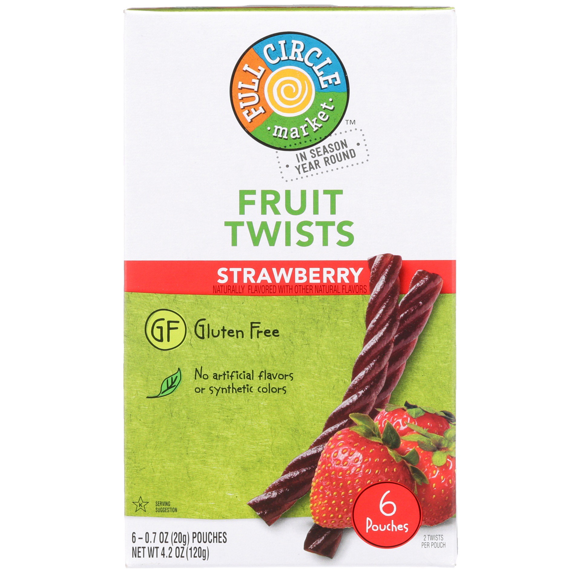 slide 1 of 6, Full Circle Market All Natural Strawberry Fruit Twists, 4.2 oz