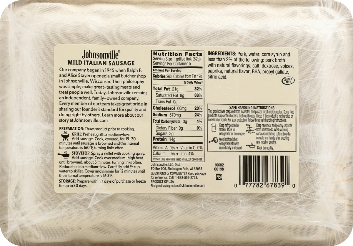 slide 2 of 11, Johnsonville Mild Italian Sausage 19 oz, 19 oz