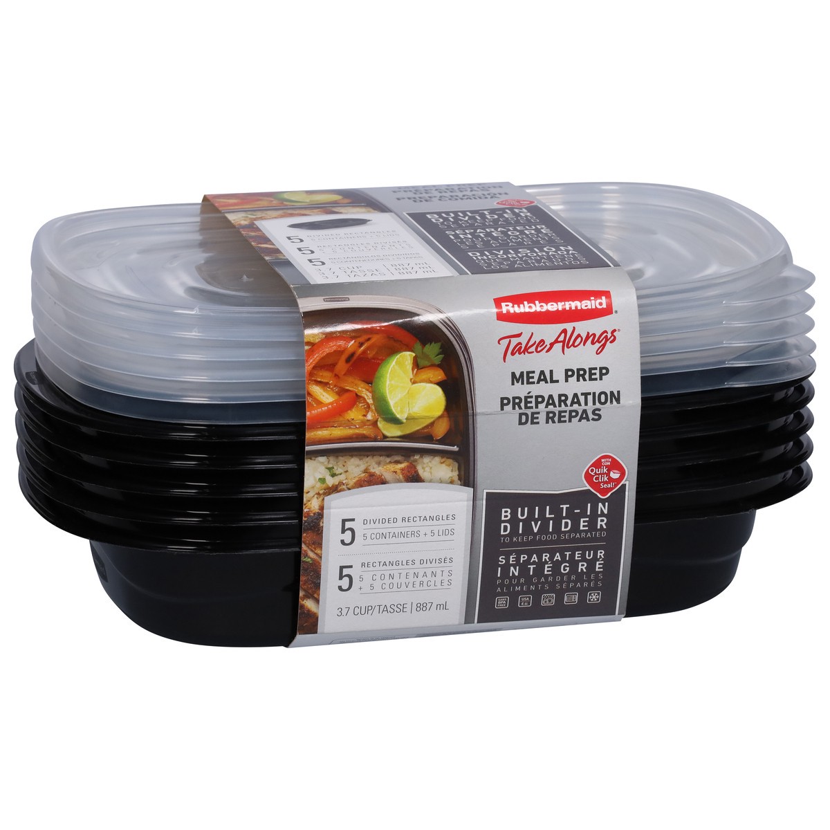 slide 9 of 9, Rubbermaid Take Alongs Meal Prep Containers, 5 ct