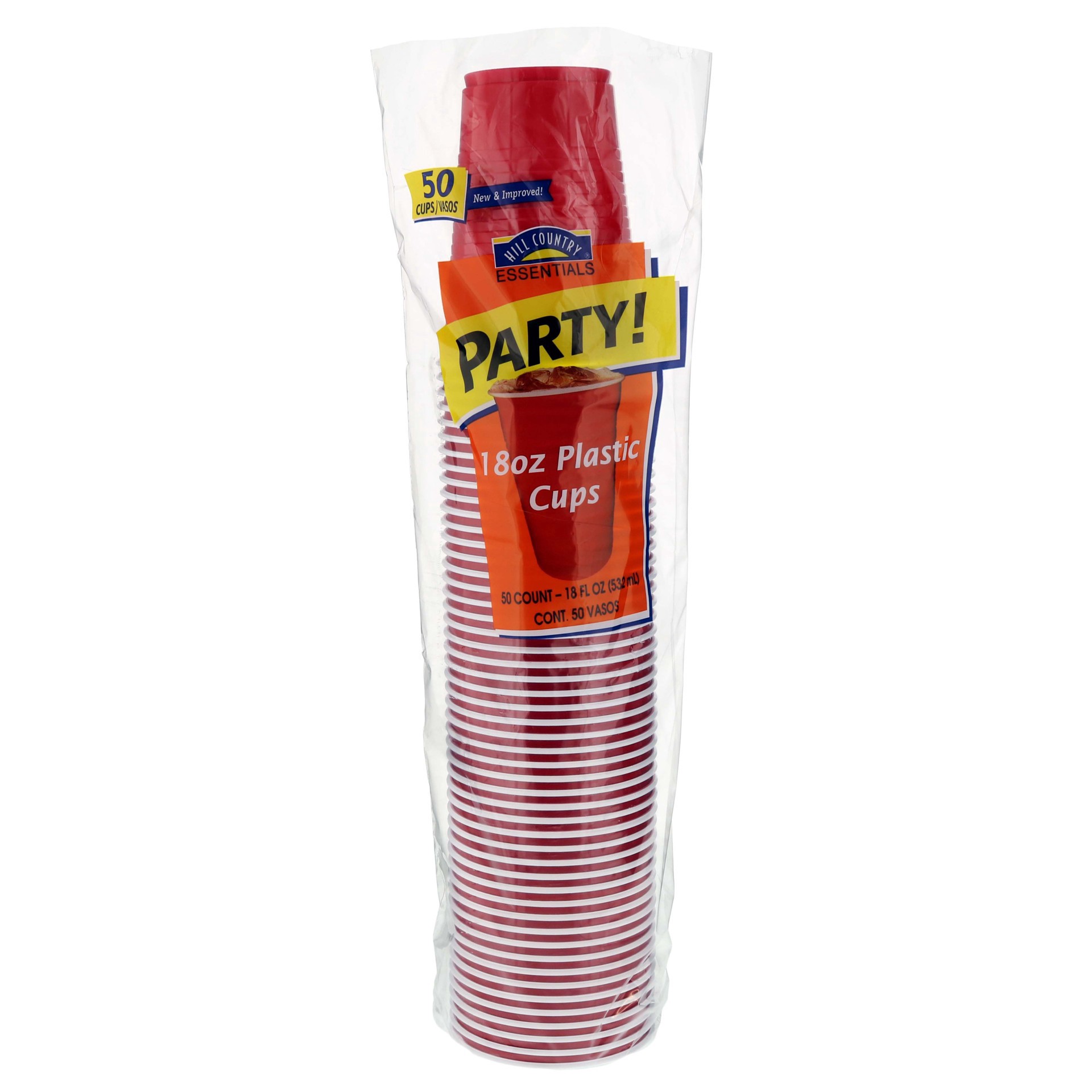 slide 1 of 1, Hill Country Essentials Party 18 oz Plastic Cups, 50 ct