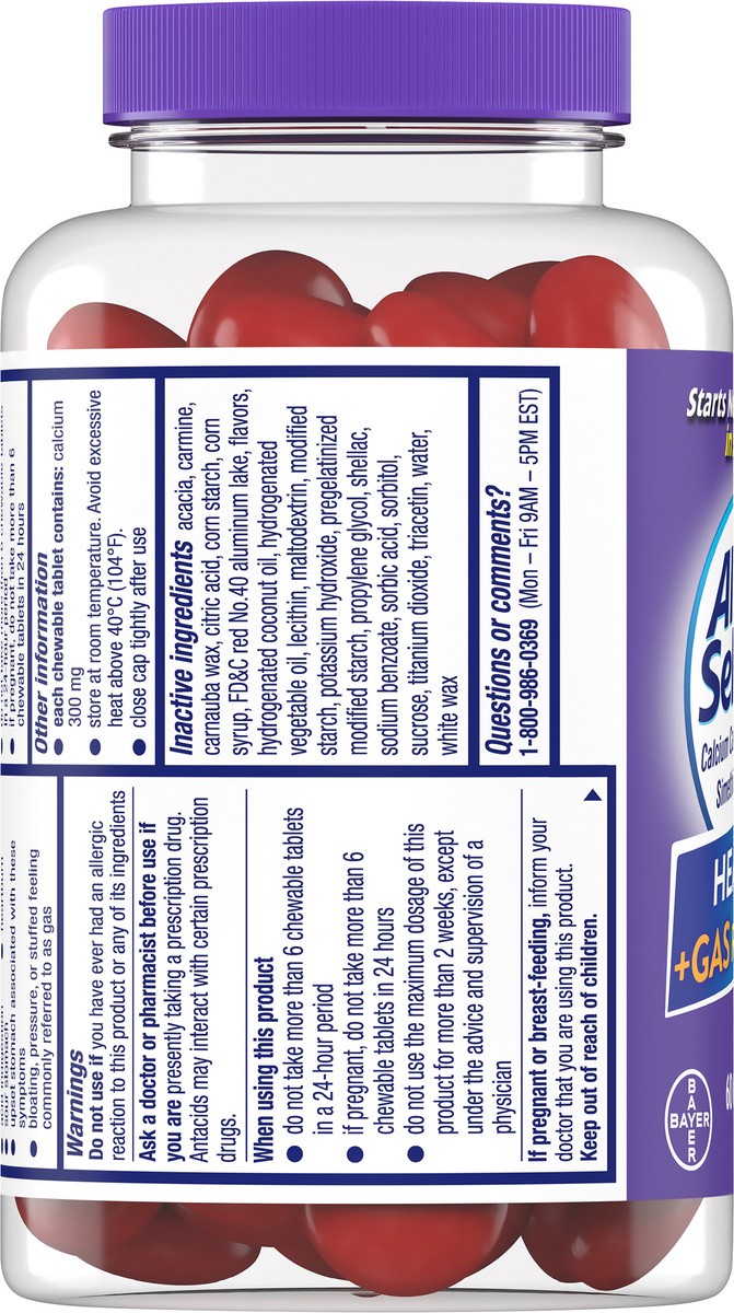 slide 11 of 11, Alka-Seltzer Heartburn + Gas Reliefchews Tropical Punch Chewable Tablets 60 ea Bottle, 60 ct