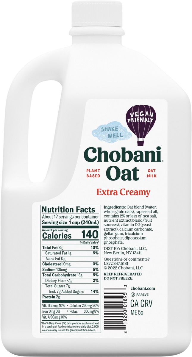 slide 2 of 11, Chobani Oat Milk X Creamy, 96 fl oz