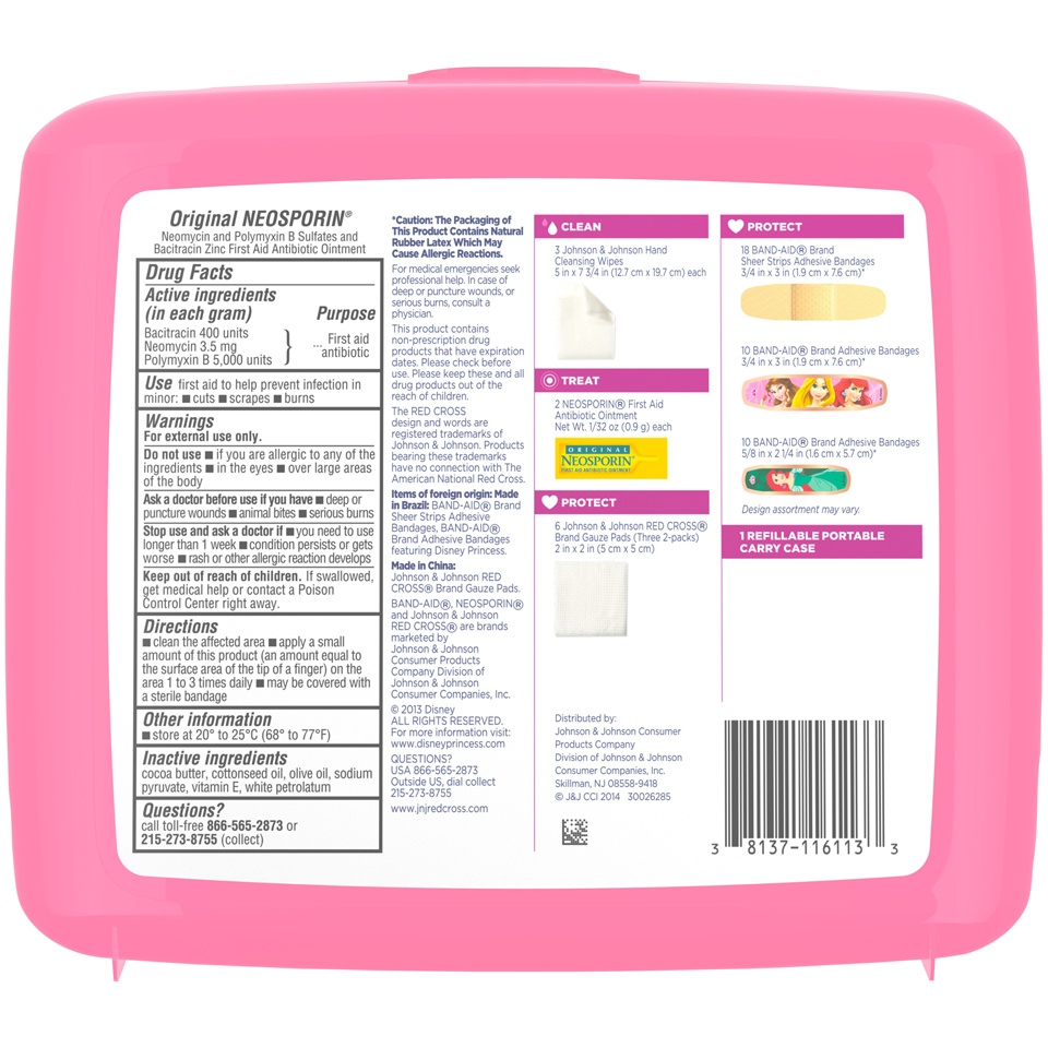 Johnson & Johnson Disney Princess Safe Travels First Aid Kit 1 ct Shipt