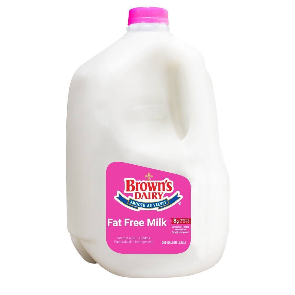 slide 1 of 1, Brown's Dairy Brown's Skim Milk, 1 gal