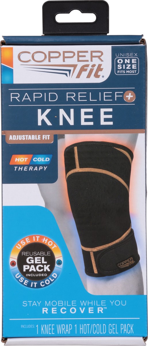 slide 6 of 9, Copper Fit Rapid Relief Knee Wrap, One Size, One Size