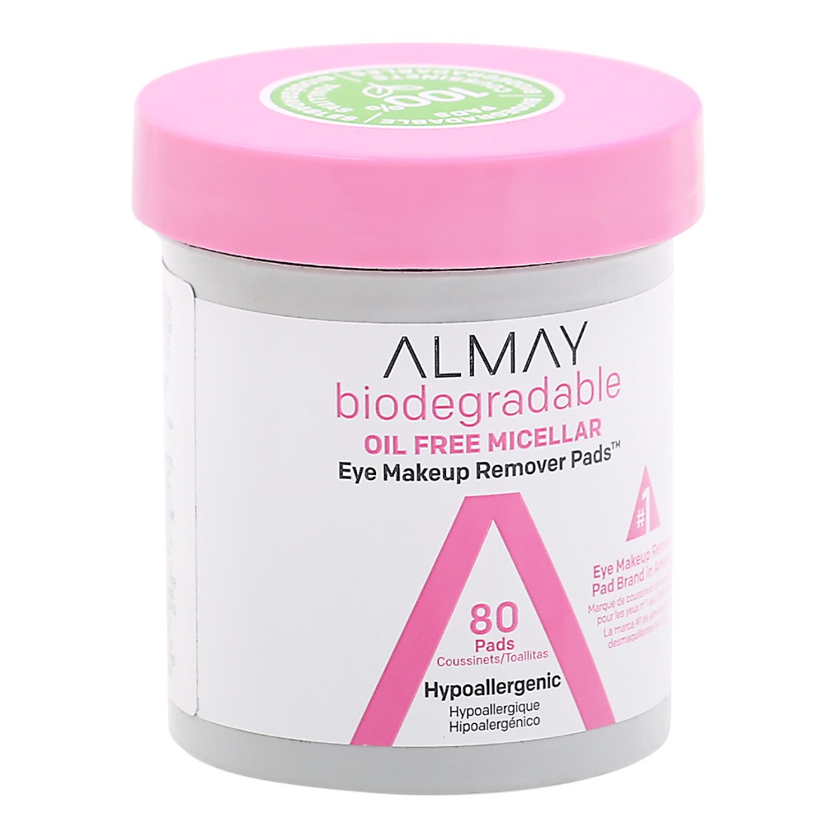 slide 2 of 9, Almay Biodegradable Oil Free Micellar Eye Makeup Remover Pads 80 pads 80 ea Jar, 80 ct