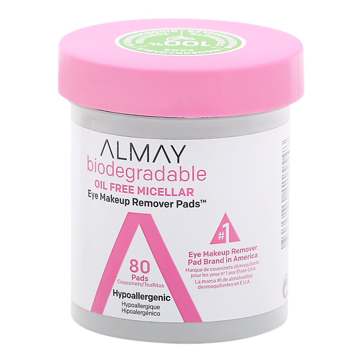 slide 3 of 9, Almay Biodegradable Oil Free Micellar Eye Makeup Remover Pads 80 pads 80 ea Jar, 80 ct