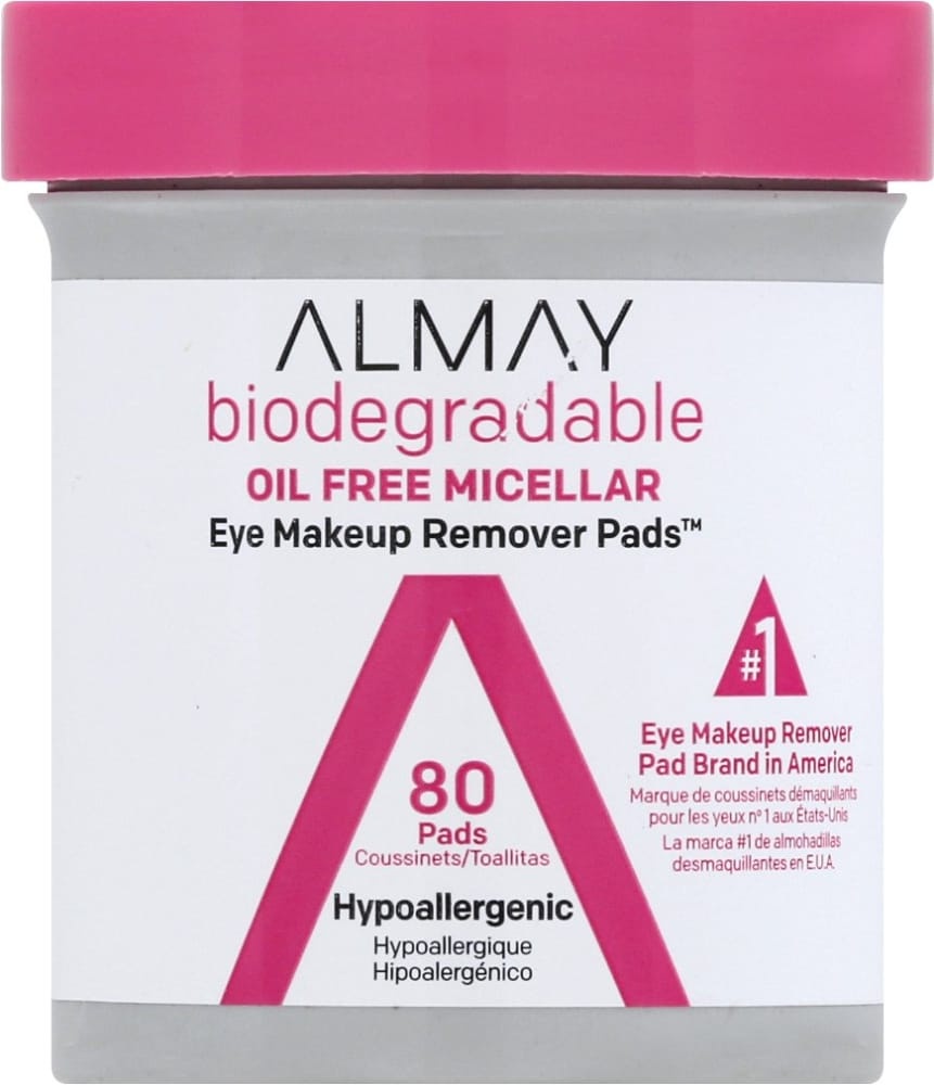 slide 1 of 2, Almay Biodegradable Oil Free Micellar Eye Makeup Remover Pads, 80 ct
