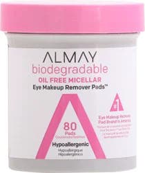 Almay Biodegradable Oil Free Micellar Eye Makeup Remover Pads 80 pads 80 ea Jar