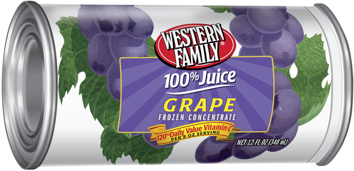 slide 1 of 1, Western Family 100% Juice Grape Juice, 12 oz