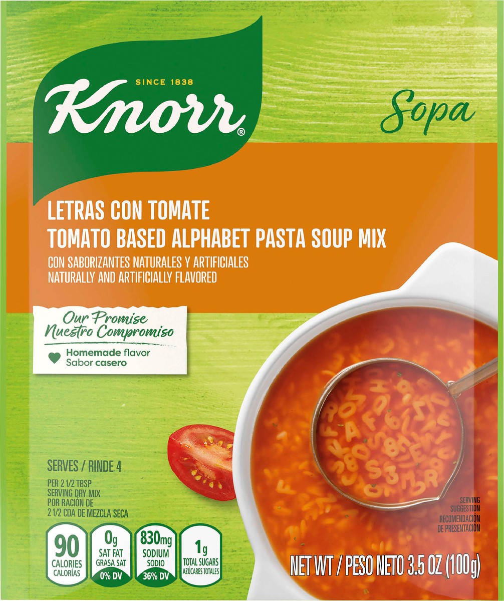 slide 6 of 6, Knorr Sopa/Pasta Soup Mix Tomato Based Alphabet Pasta, 3.5 oz, 3.5 oz