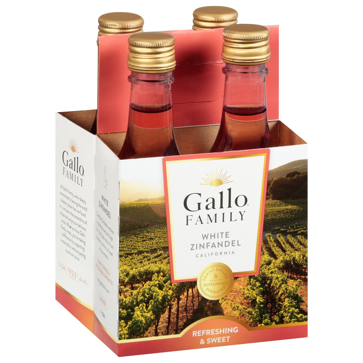 slide 5 of 12, Gallo Family Vineyards Blush Wine, 4 ct; 187 ml