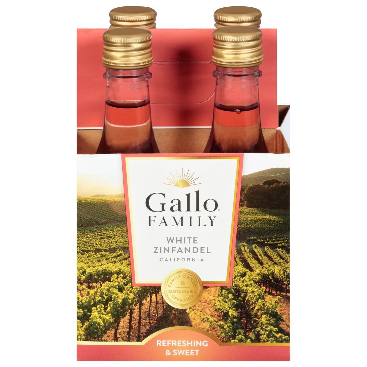 slide 1 of 1, Gallo Family White Zinfandel Wine 4Pk, 4 ct; 187 ml