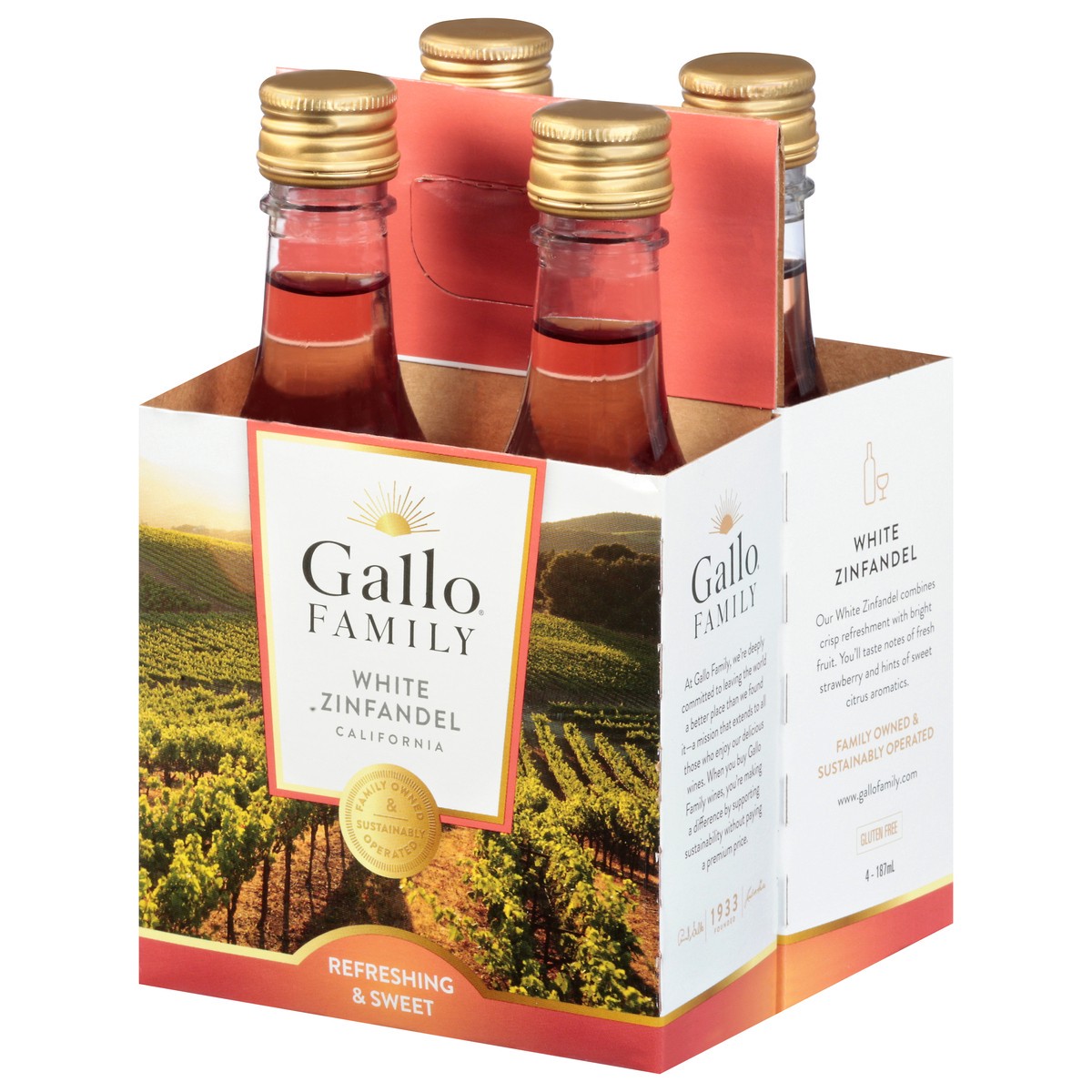 slide 10 of 12, Gallo Family Vineyards Blush Wine, 4 ct; 187 ml