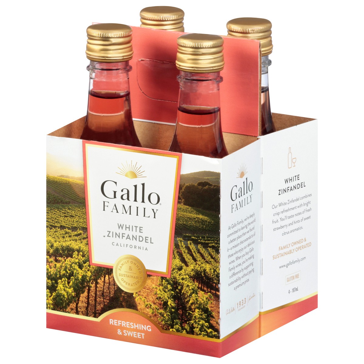 slide 12 of 12, Gallo Family Vineyards Blush Wine, 4 ct; 187 ml