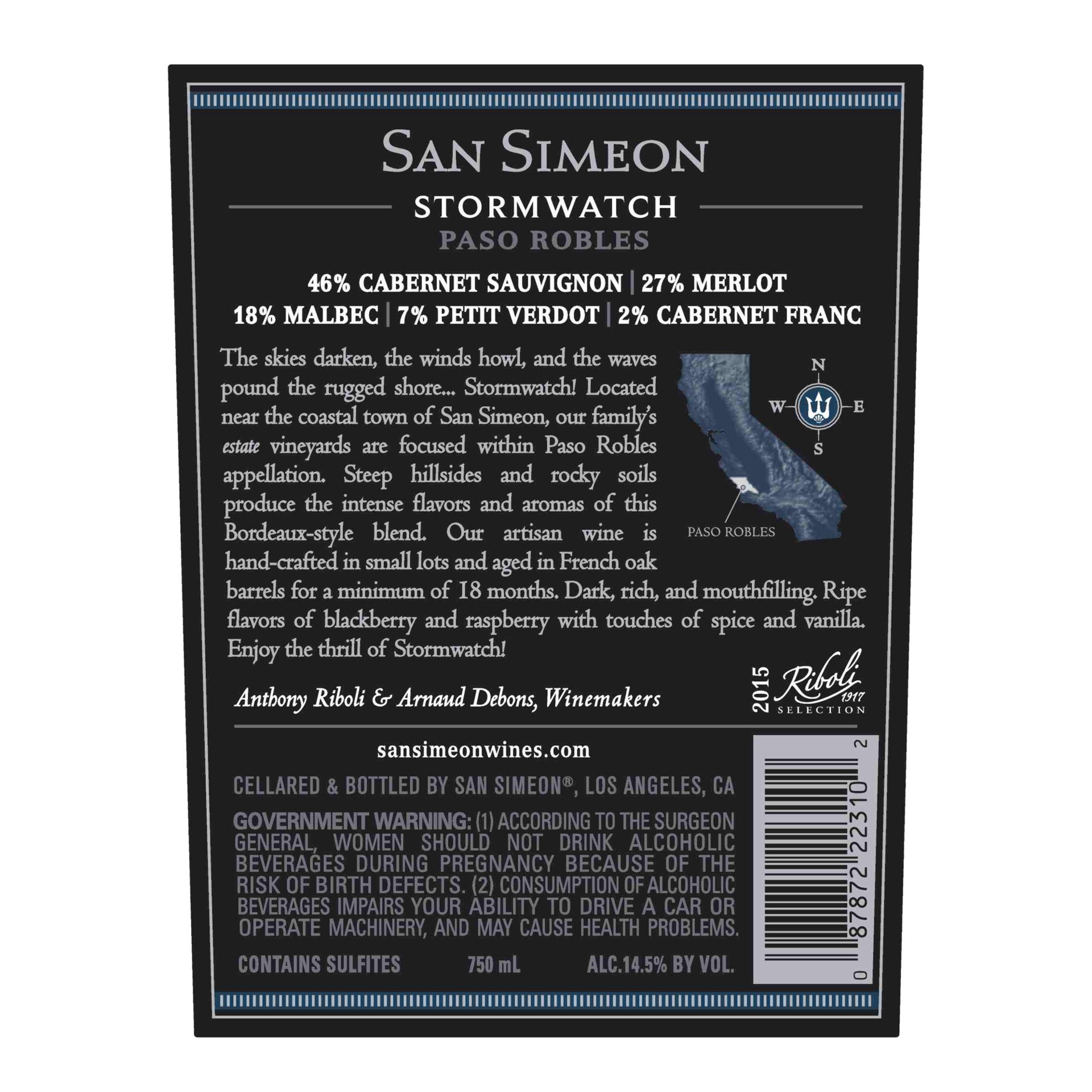 slide 5 of 8, San Simeon Paso Robles Stormwatch Red Blend Wine 750 ml, 750 ml