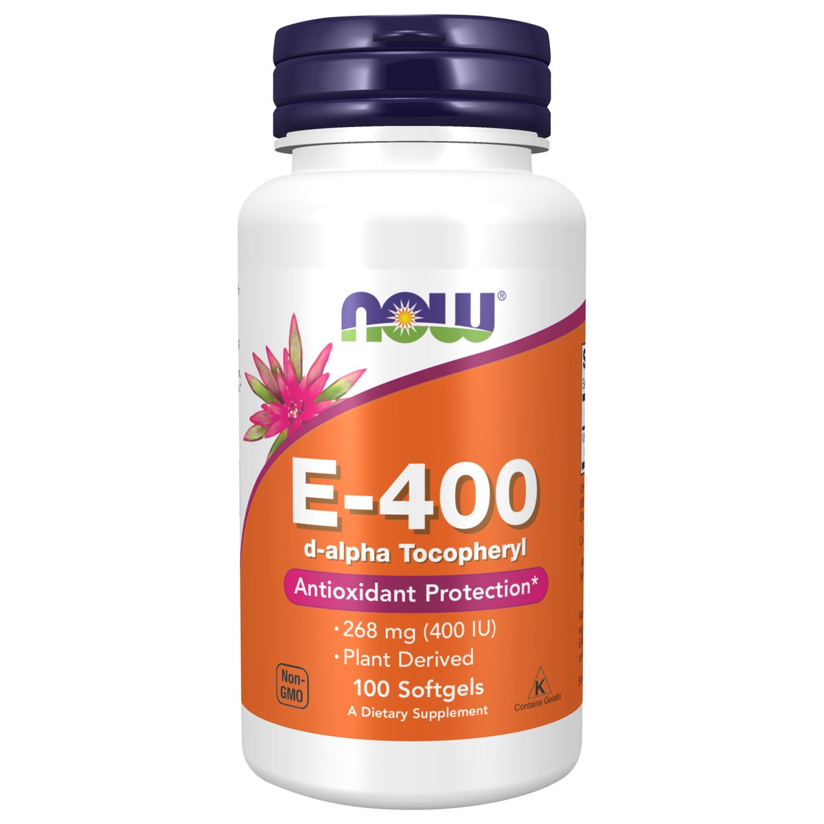 slide 1 of 4, NOW Vitamin E-400 D-Alpha Tocopheryl - 100 Softgels, 100 ct