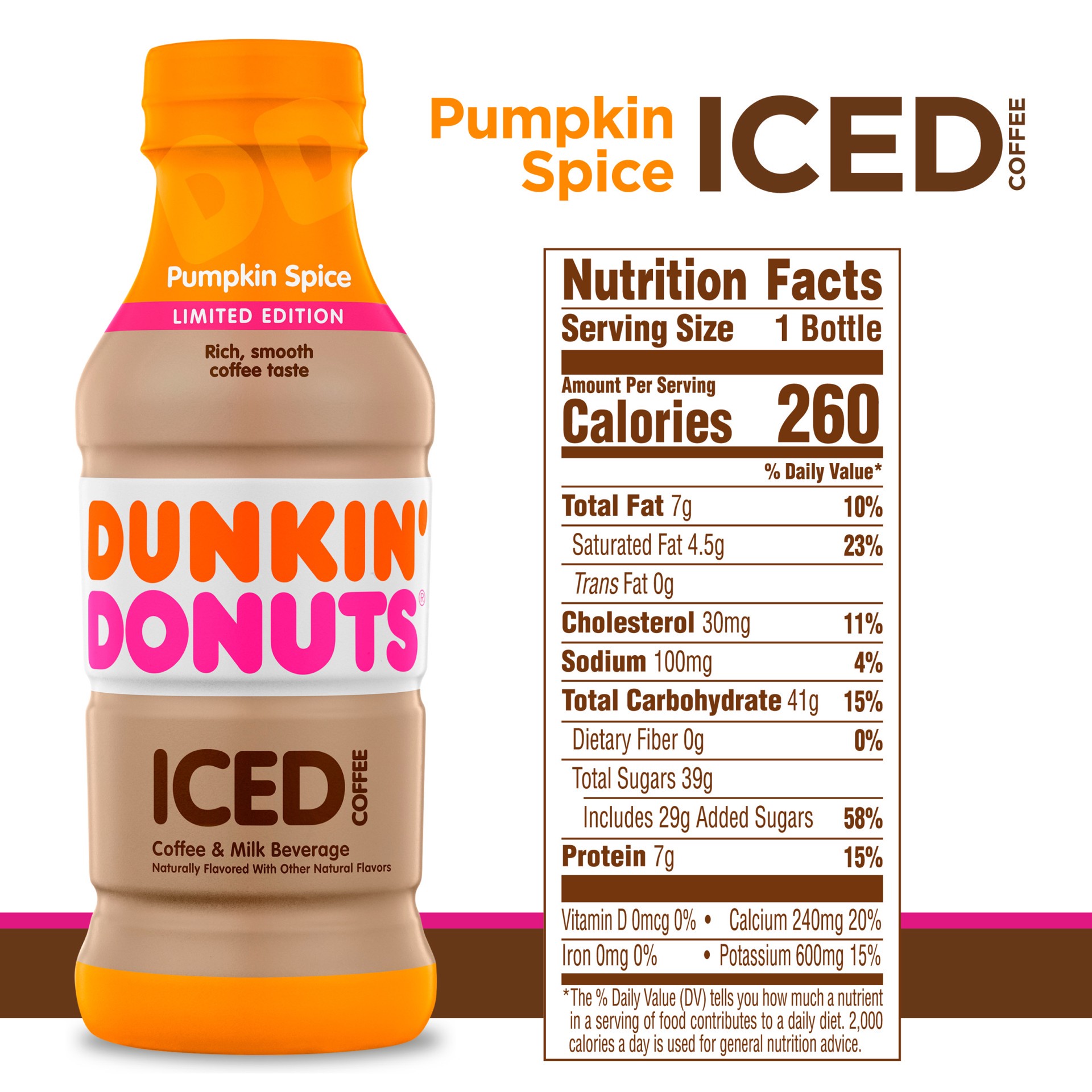 slide 5 of 8, Dunkin' Pumpkin Spice Iced Coffee - 13.7 oz, 13.7 oz