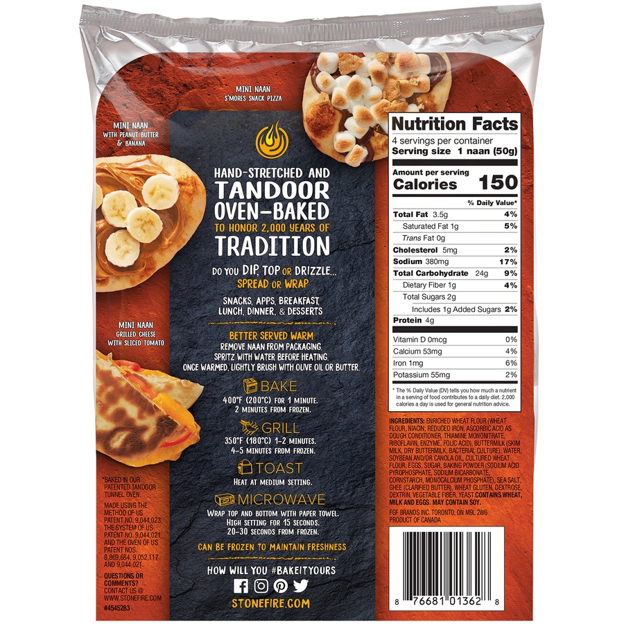 slide 3 of 3, STONEFIRE Original Mini Naan 4pk, 4 ct