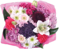 slide 1 of 1, BLOOM HAUS Bloom Haus Duet Bouquet Bronze/ Purple/ Hot Pink Theme B, 14 ct; 16 stems