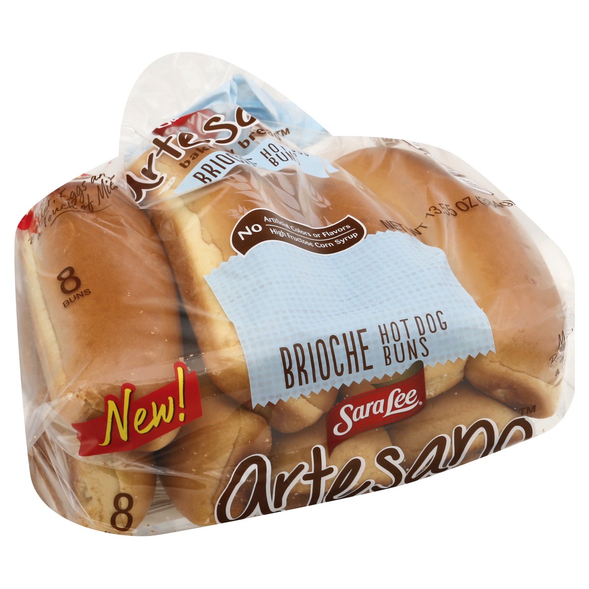 slide 3 of 9, Sara Lee Artesano Brioche Hot Dog Buns, 8 count, Hot Dog Buns, 13.5 oz Bag, 13.5 oz