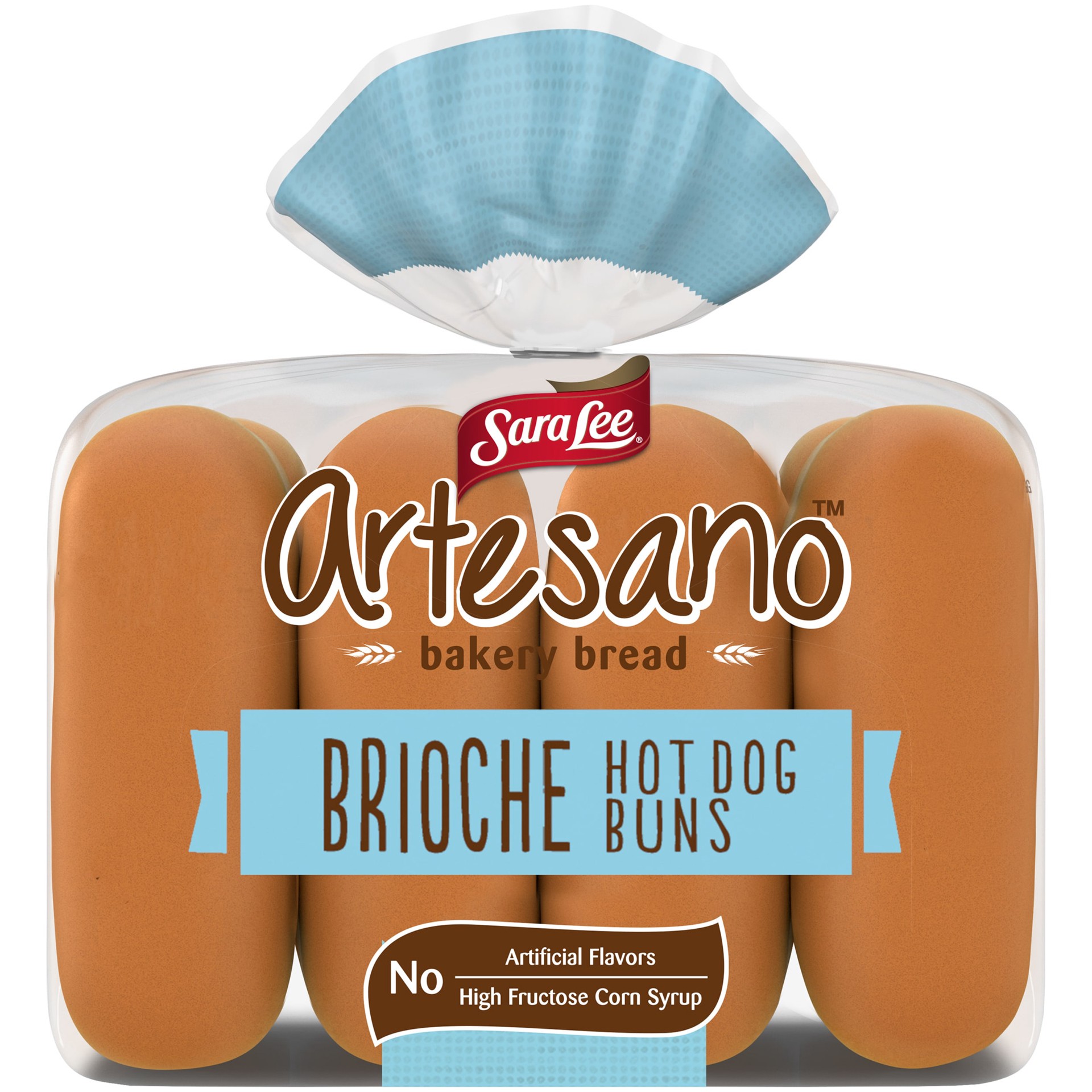 slide 1 of 9, Sara Lee Artesano Brioche Hot Dog Buns, 8 count, Hot Dog Buns, 13.5 oz Bag, 13.5 oz