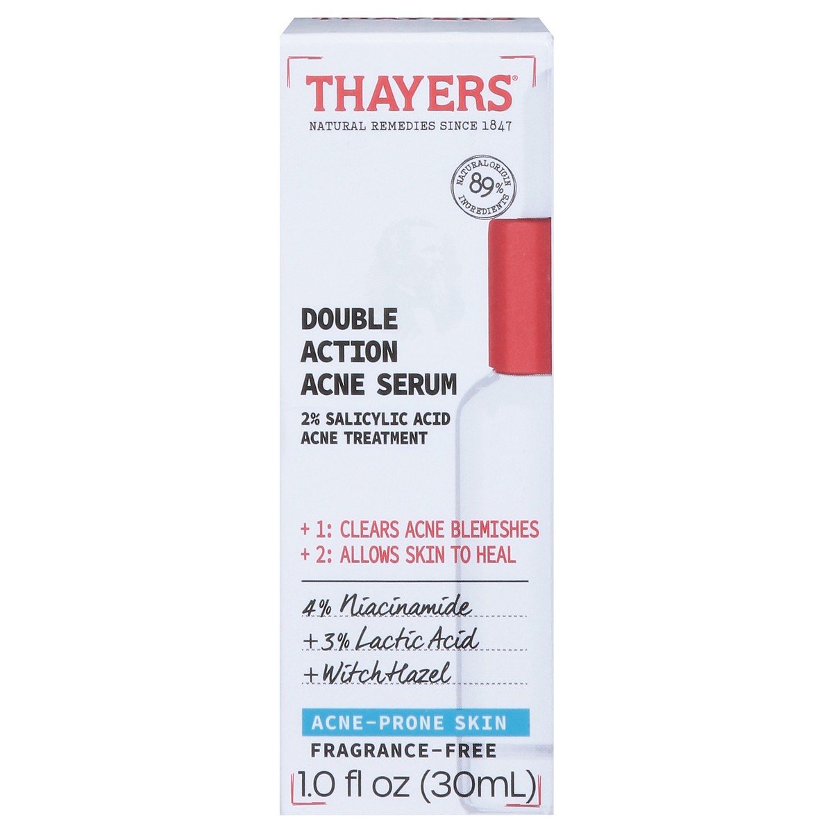 slide 15 of 15, Thayers Double Action Fragrance-Free Acne Serum 1.0 fl oz, 1 fl oz