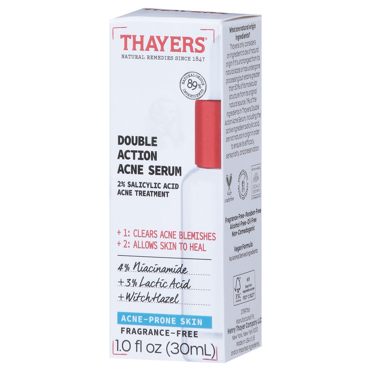 slide 5 of 15, Thayers Double Action Fragrance-Free Acne Serum 1.0 fl oz, 1 fl oz