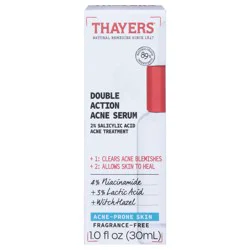 Thayers Double Action Fragrance-Free Acne Serum 1.0 fl oz