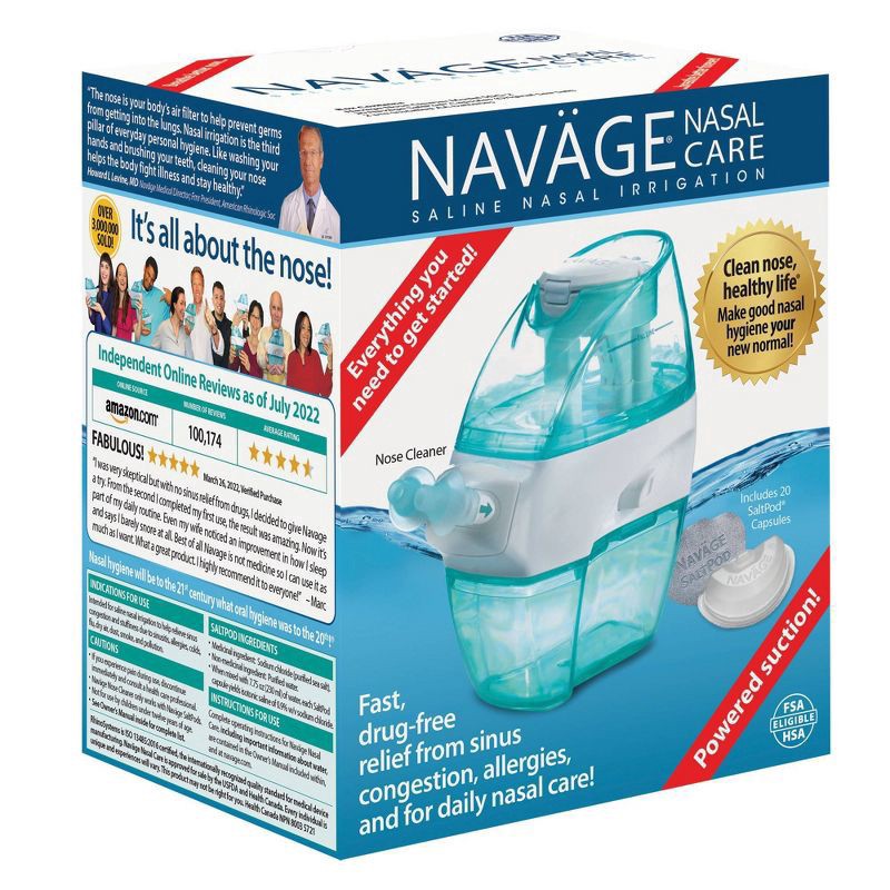 slide 1 of 30, Naväge Congestion Relief Nose Cleaner + SaltPod Capsules 1 ea, 1 ct