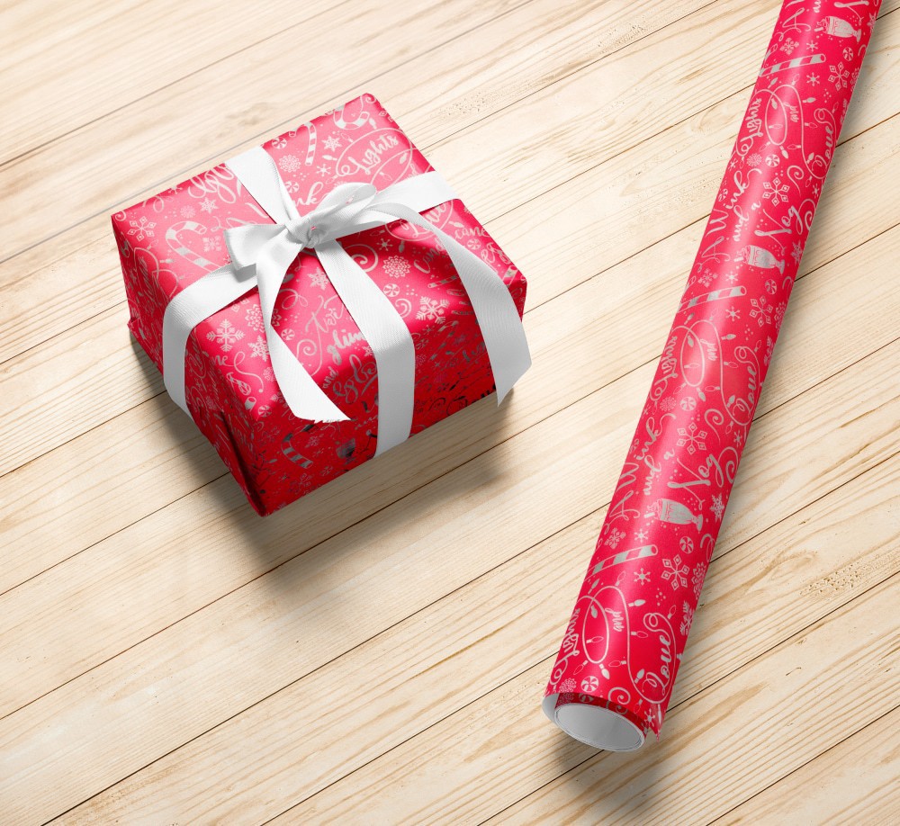 slide 4 of 4, Holiday Home 30 Inch Twinkle Wink Gift Wrap Roll, 30 in