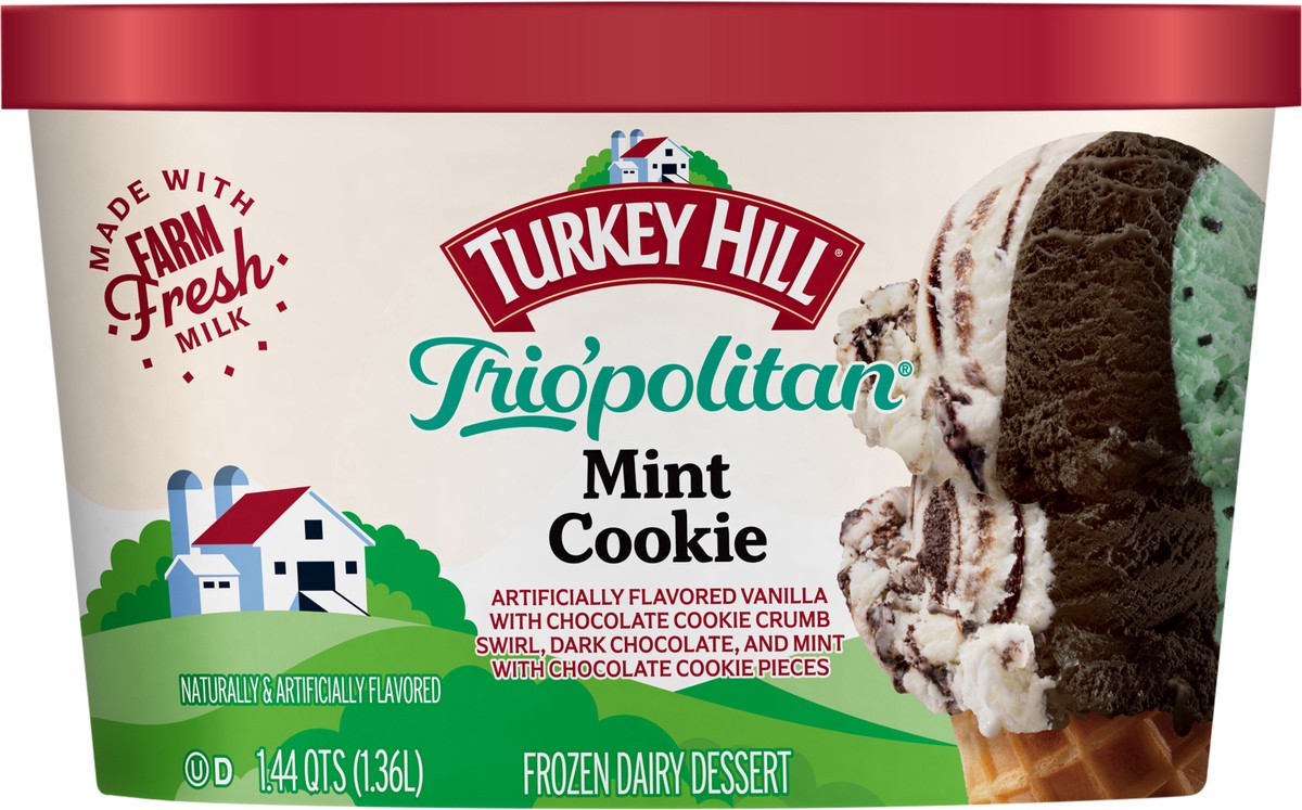 slide 2 of 2, Turkey Hill Trio'politan Mint Cookie, 1.44 qt