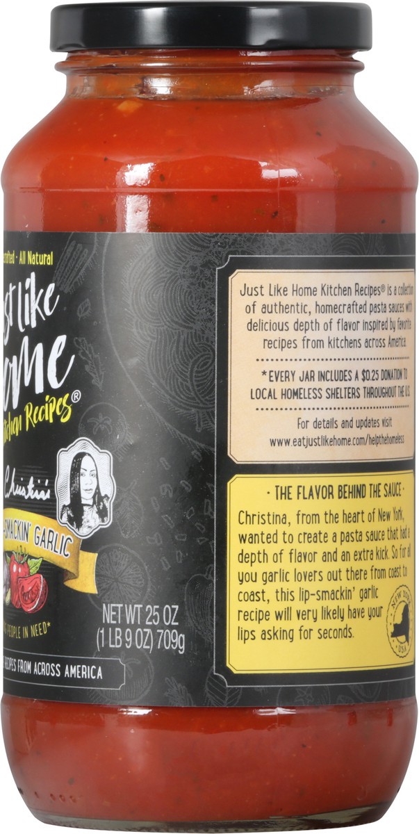 slide 5 of 13, Just Like Home Kitchen Recipes N.Y. Lip-Smackin' Garlic Pasta Sauce 25 oz, 25 oz