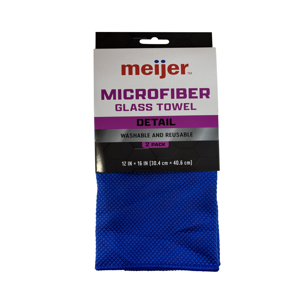 slide 1 of 8, Meijer Microfiber Glass Towel, 2PK, 2 ct