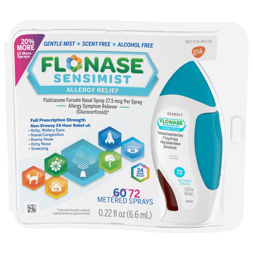 slide 1 of 2, Flonase Sensimist 24-Hour Allergy Relief Nasal Spray - Fluticasone Furoate - 0.2 fl oz, 0.2 fl oz