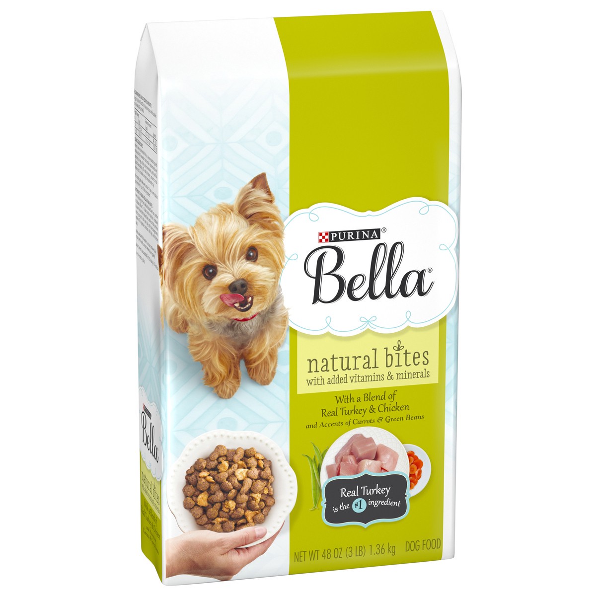 slide 5 of 9, Bella Purina Bella Natural Small Breed Dry Dog Food, Natural Bites With Real Turkey & Chicken, 3 lb