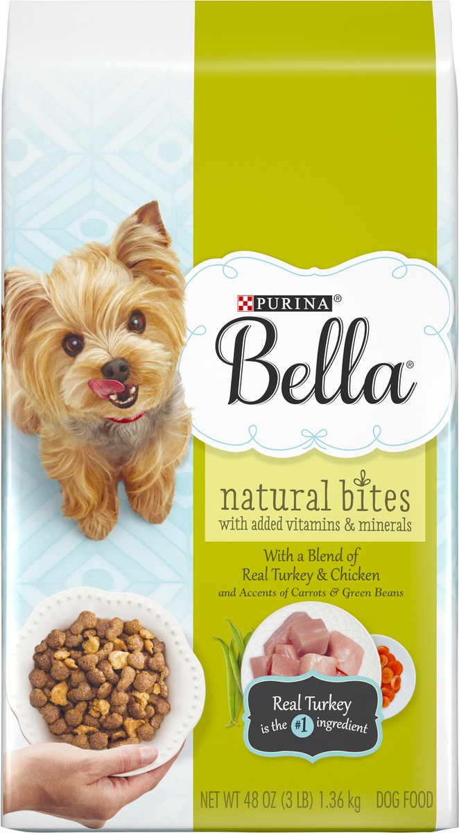 slide 8 of 9, Bella Purina Bella Natural Small Breed Dry Dog Food, Natural Bites With Real Turkey & Chicken, 3 lb