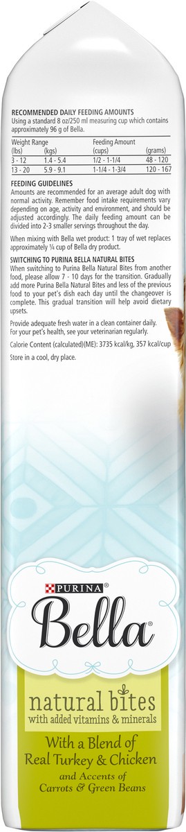 slide 3 of 9, Bella Purina Bella Natural Small Breed Dry Dog Food, Natural Bites With Real Turkey & Chicken, 3 lb