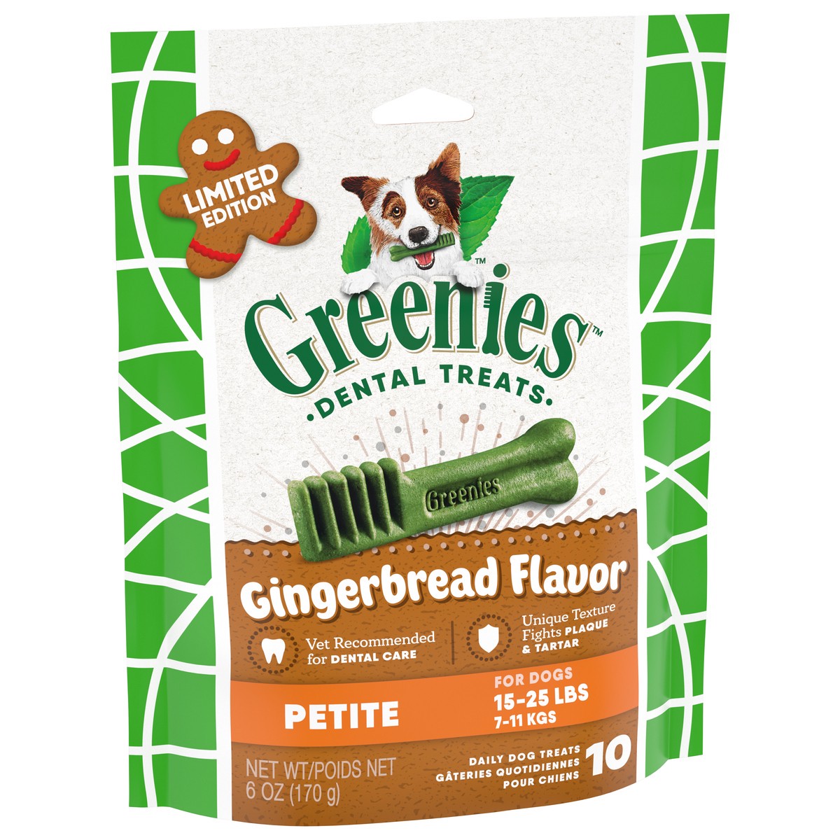 slide 6 of 15, Greenies Petite Gingerbread Flavor Dental Treats 10 ea, 6 Oz