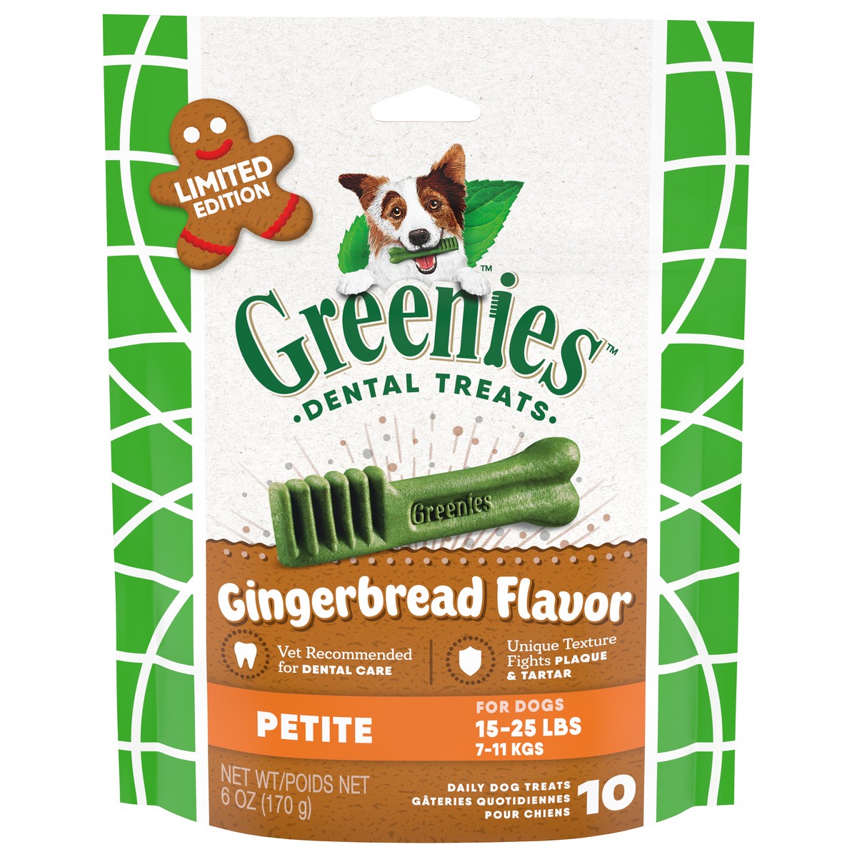 slide 15 of 15, Greenies Petite Gingerbread Flavor Dental Treats 10 ea, 6 Oz