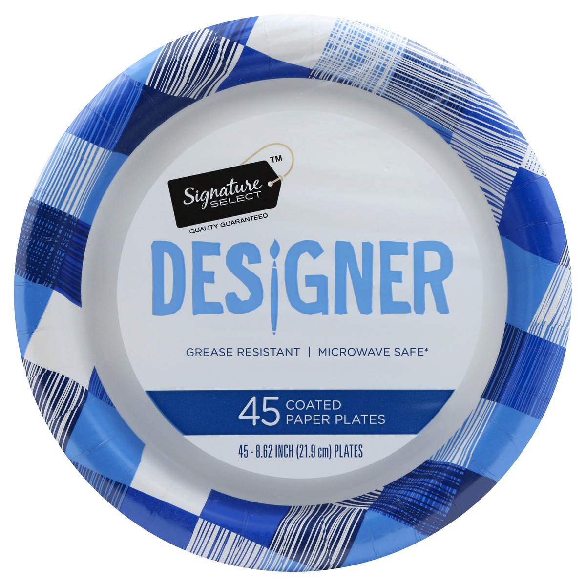 slide 1 of 3, Signature Select Paper Plates 45 ea, 45 ct