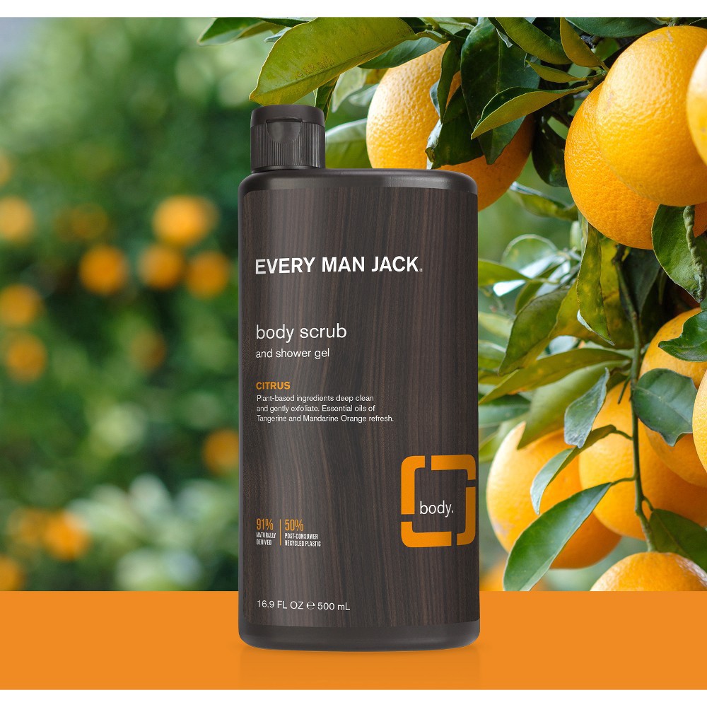 slide 3 of 7, Every Man Jack Men's Exfoliating Citrus Body Wash Scrub for All Skin Types - 16.9 fl oz, 16.9 fl oz