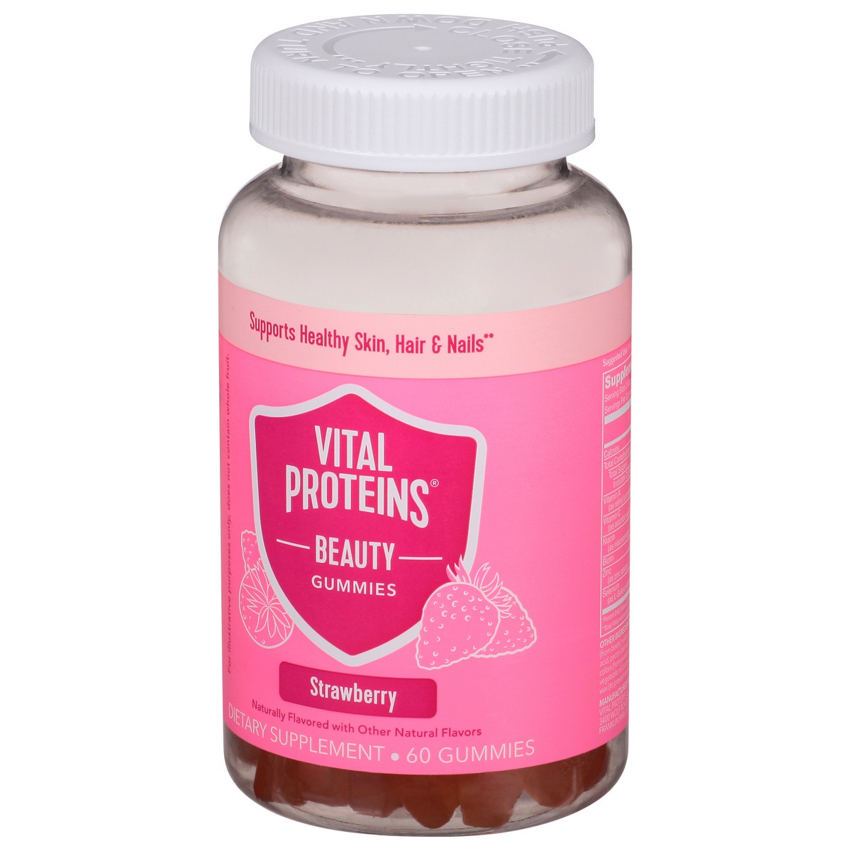 slide 8 of 9, Vital Proteins Strawberry Beauty Gummies 60 ea, 60 ct