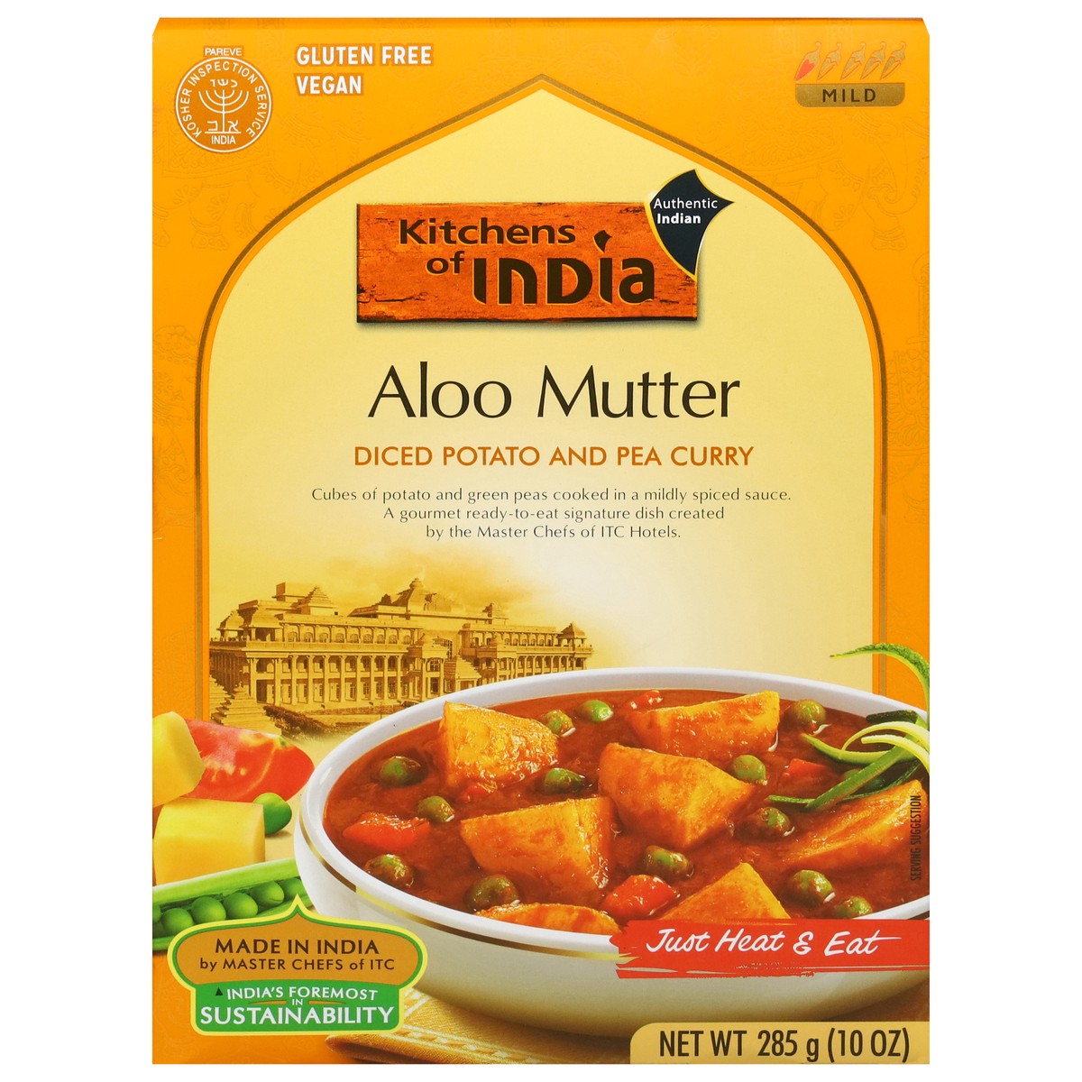 slide 1 of 2, Kitchens of India Aloo Mutter Mild Diced Potato and Pea Curry 10 oz, 10 oz