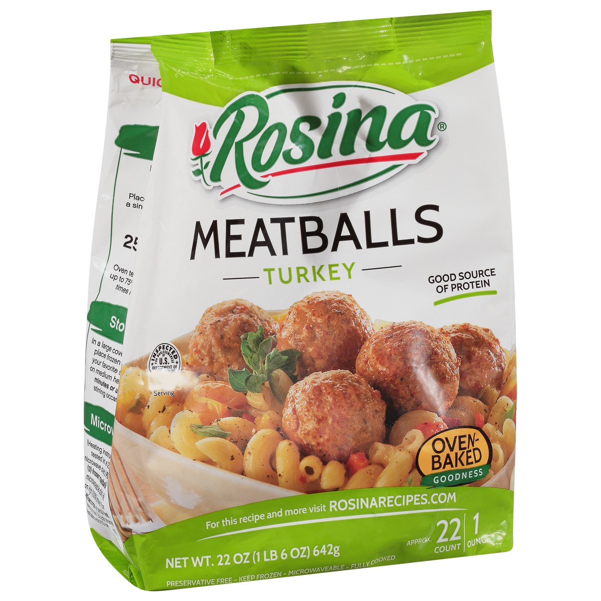 slide 2 of 9, Rosina Italian Style Turkey Meatballs 22 oz, 22 oz