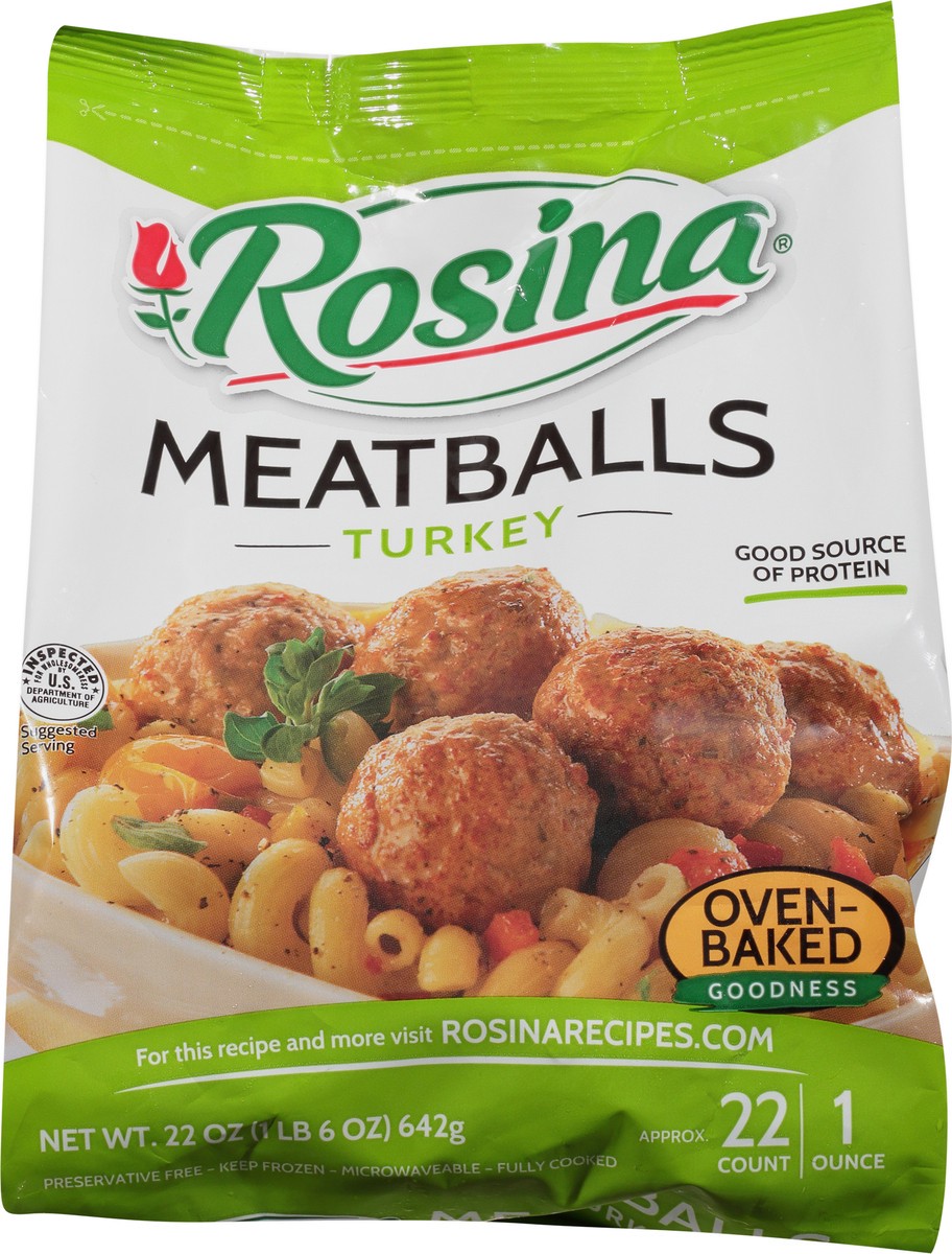 slide 4 of 9, Rosina Italian Style Turkey Meatballs 22 oz, 22 oz