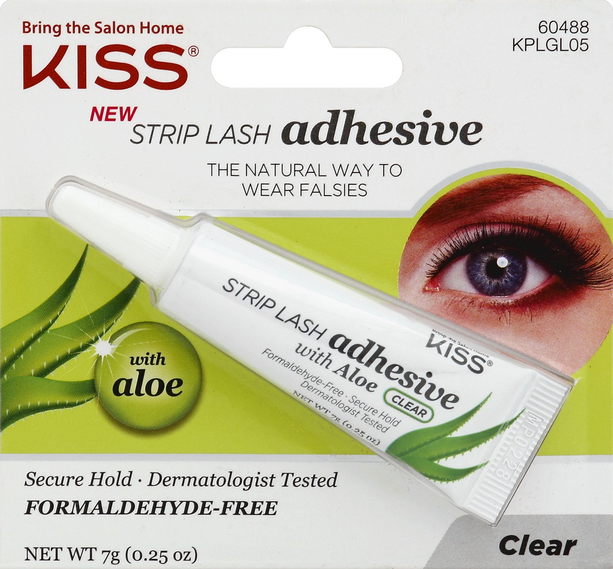 slide 2 of 2, Kiss Strip Lash Adhesive with Aloe - Clear, 25 oz