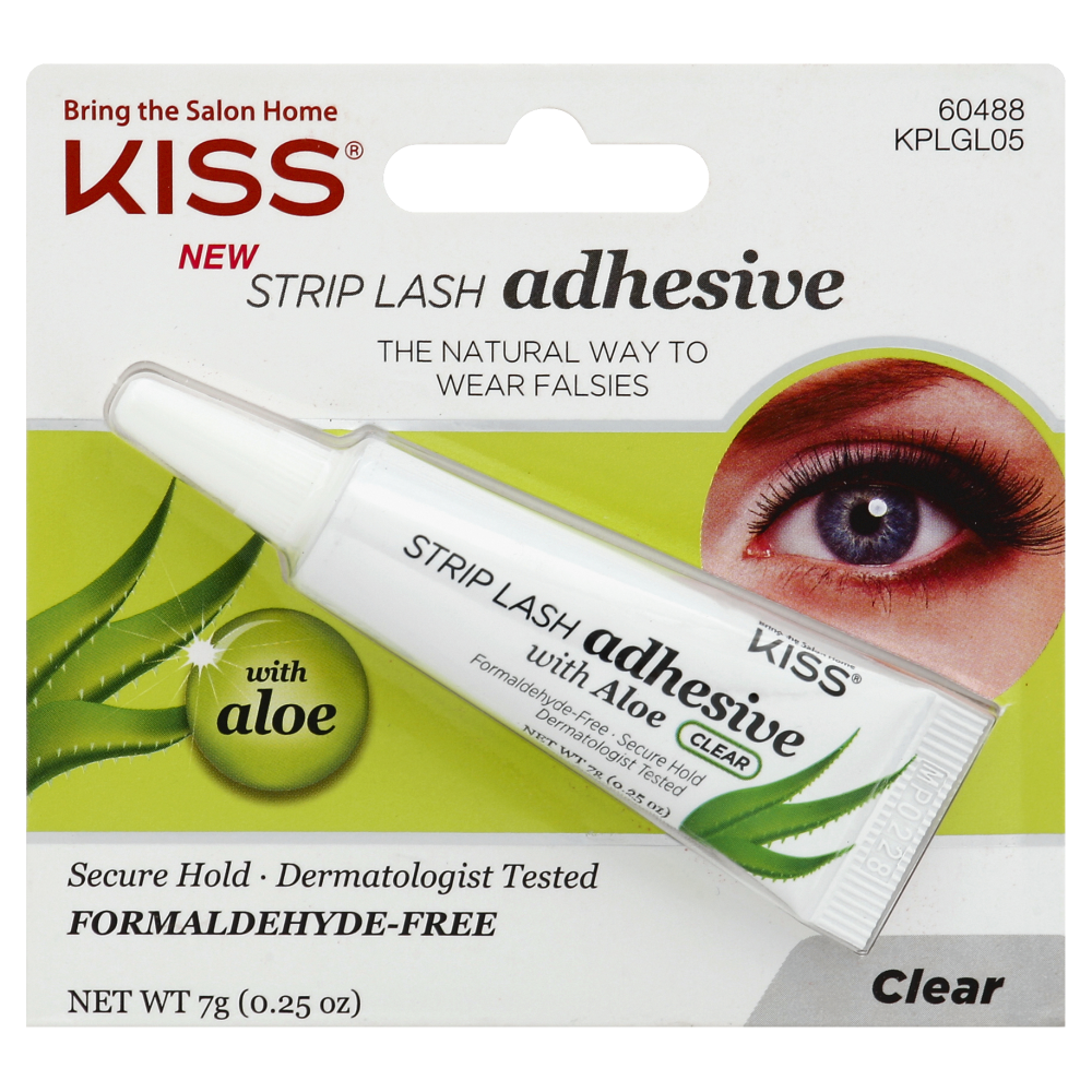 slide 1 of 2, Kiss Strip Lash Adhesive with Aloe - Clear, 25 oz